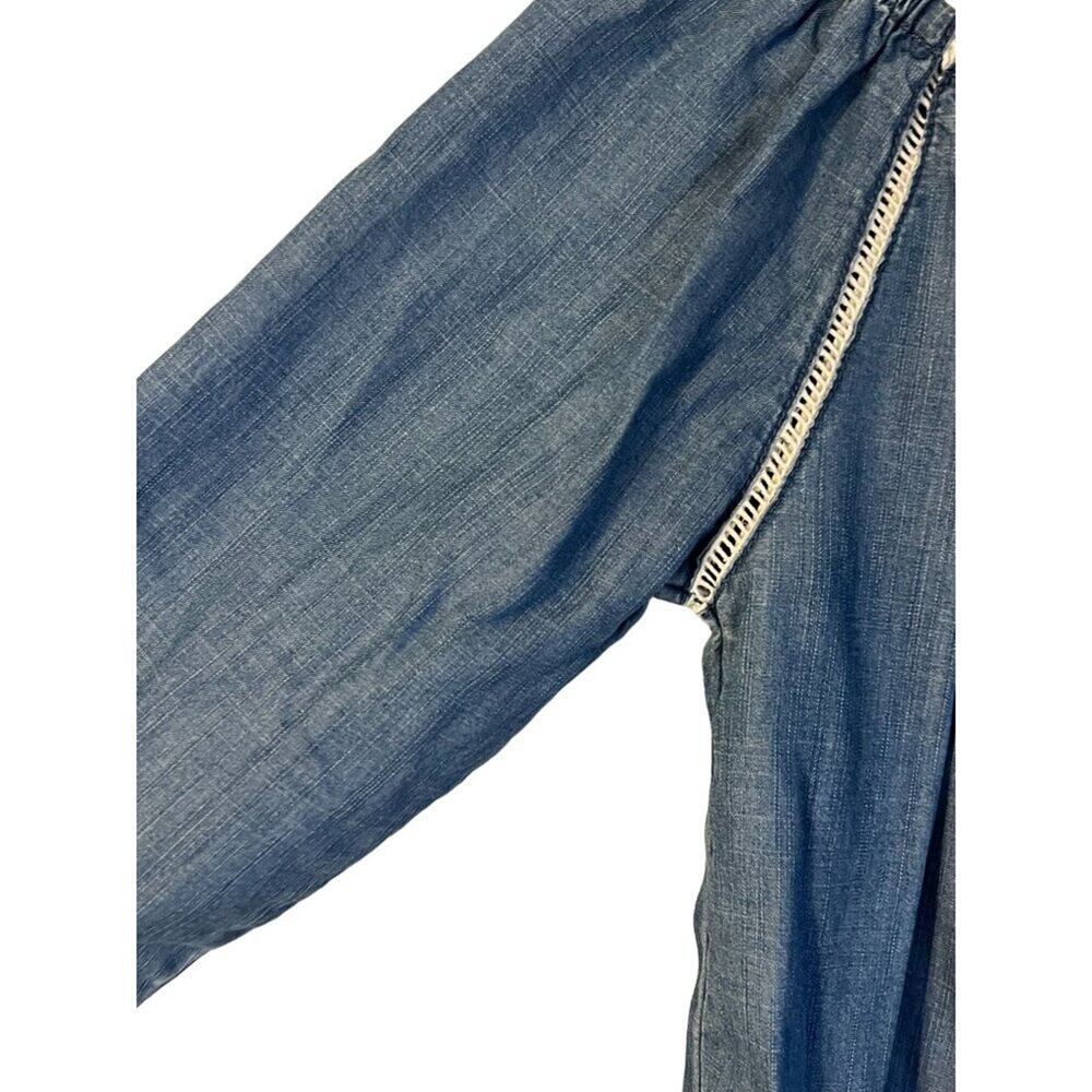 INC International Concepts Chambray denim Top Women's Size Small Excellent very - Picture 8 of 8